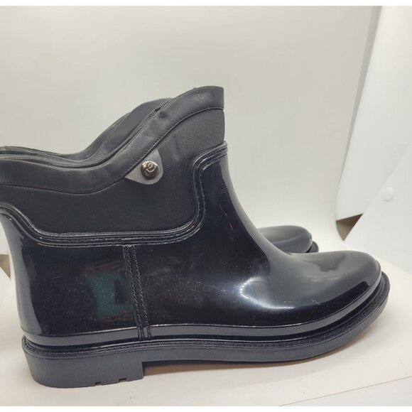Easy Spirit Martha Stewart Womens Black Ankle Rain Boots 10M Snow garden comfort - Picture 1 of 7